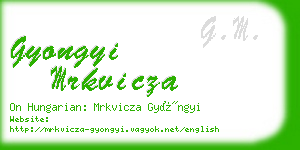 gyongyi mrkvicza business card